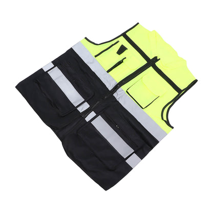 Reflective Working Vest Multiple Pockets Mesh Design High Visibility Breathable Safety Vest with Reflective Strips