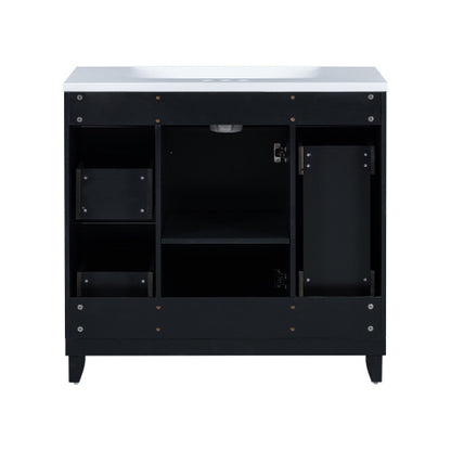 Bathroom Vanity Cabinet With Sink Top Combo Set , Black ,Single Sink,Shaker Cabinet With Soft Closing Door And 3 Drawers