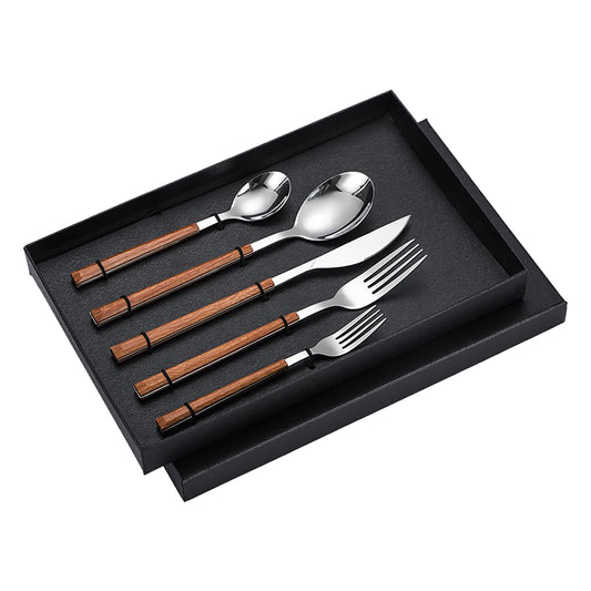 Tableware Cutlery Set Wood Grain Handle