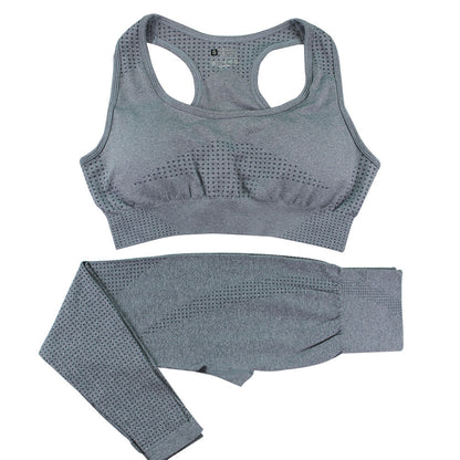 abundance 2PCS Seamless Yoga Set Women Tracksuit High Waist Leggings Workout Sportswear Gym Clothing Fitness Crop Top Sports Suits Gym Set