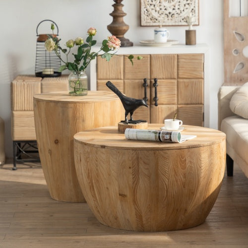Vintage Style Bucket Shaped Centre Table Set For Office, Dining Room And Living Room