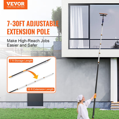 Telescoping Extension Pole 7 To 30 FT Multi-Purpose For Painting Dusting