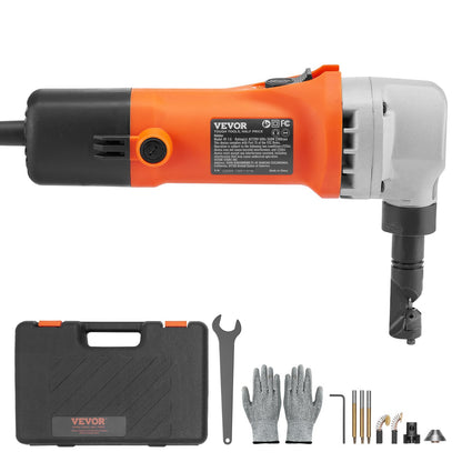 VEVOR Sheet Metal Nibbler, 550W Powerful 2200 RPM High Speed, 360 Degree Rotation Electric Nibbler Metal Cutter, Straight Curve And Circle Cutting For Stainless Steel, Aluminum, Plastic, Wood Board