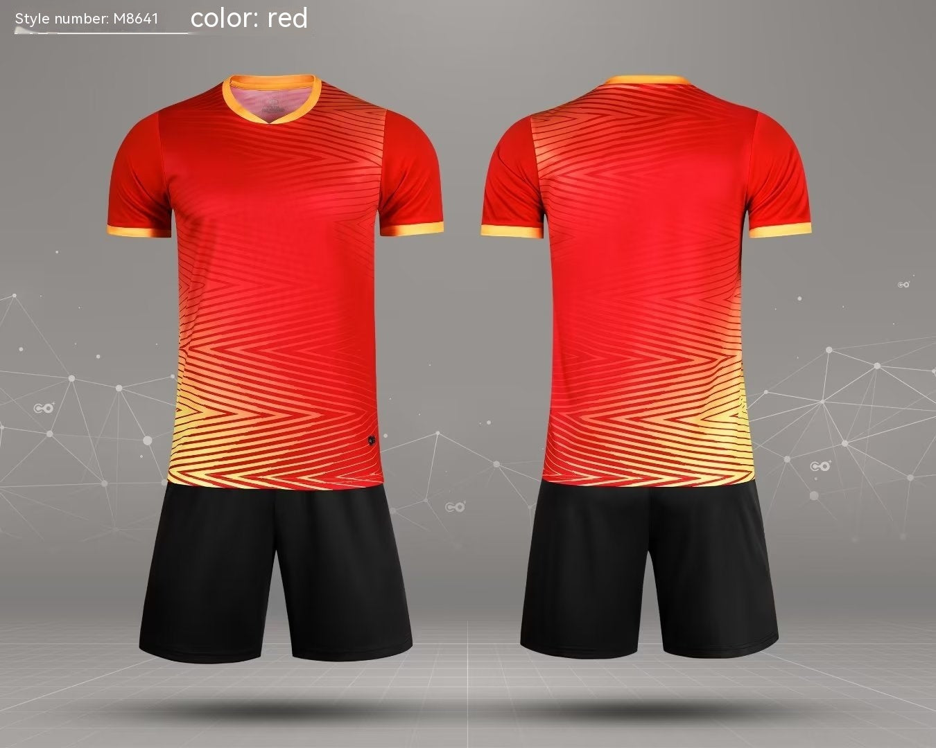 Printed Short Sleeve Children's Football Uniforms Suit