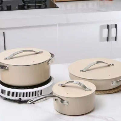Ceramic Frying Pan and Pot Set