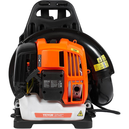 VEVOR Backpack Leaf Blower, 52CC 2-Cycle Leaf Blower With 1.37L Fuel Tank, 480CFM Air Volume 175MPH Speed, Ideal For Lawn Care, Leaf Cleaning, And Snow Removal