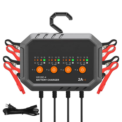 VEVOR Smart Battery Charger, 8-Amp, LiFePO4 Lead-Acid Car Battery Charger, Fully-Automatic Charger Maintainer Desulfator For Boat Motorcycle Lawn Mower Golf Cart Marine Deep Cycle