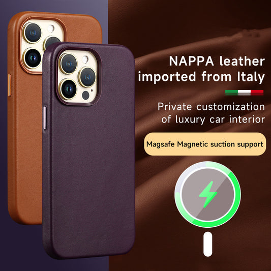 Magnetic Absorbing Leather Phone Case