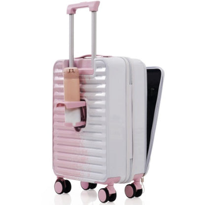 Luggage 3Piece Sets, 20  24 With Front Pocket,Hard Shell Luggage Carry On Luggage Set With TSA Lock Usb Interface, Universal Wheel,cup Holder
