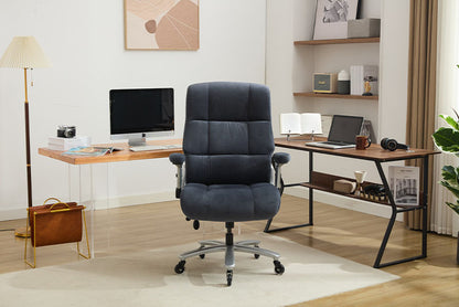 Office Chair 500lbs With Adjustable Support, Fabric Executive Computer Chair With 2D Flip-up Armrests, Ergonomic Chair Quiet Rubber Wheels, Extra Wide Seat, Adjustable Headrest
