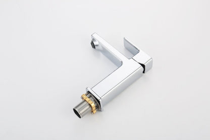 Chrome Single Hole Bathroom Faucet,Laundry Vanity Sink Faucet With Two 9 16 Hoses