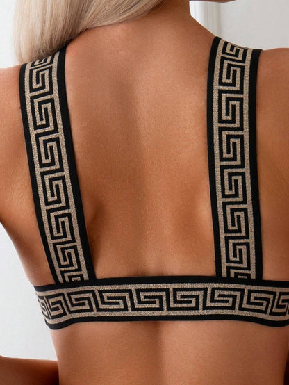 Women's Two-piece Casual Swimsuit P35 Black