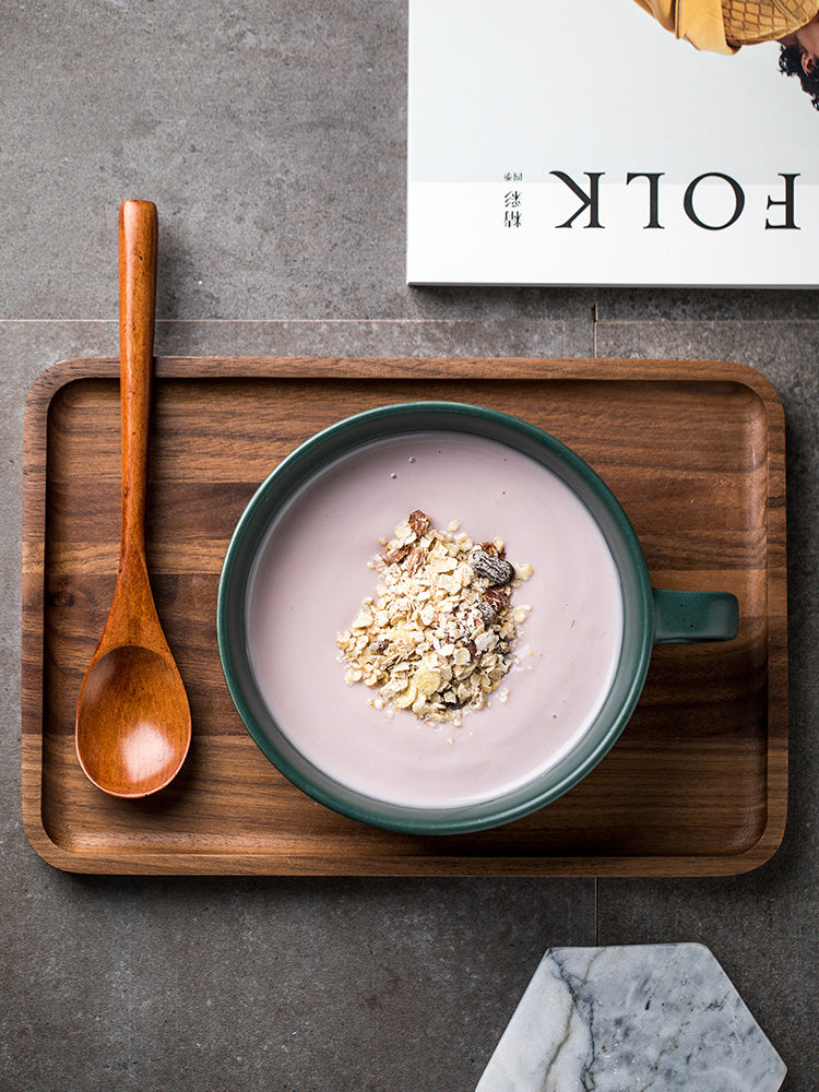 Creative Oatmeal Large Ceramic Milk Big Mouth Breakfast Bowl