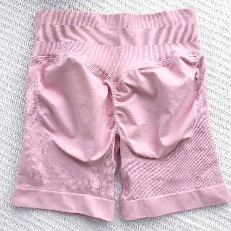 Ladies New Seamless Knitted Fitness Yoga Shorts