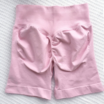 Ladies New Seamless Knitted Fitness Yoga Shorts