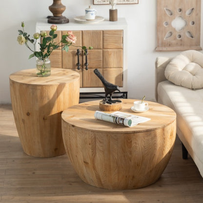 Vintage Style Bucket Shaped Centre Table Set For Office, Dining Room And Living Room