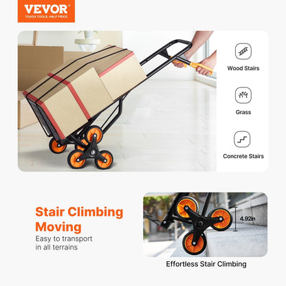 Stair Climbing Cart Heavy Duty Folding Hand Truck Dolly 440 Lbs 6 Wheels