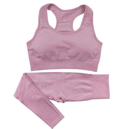 abundance 2PCS Seamless Yoga Set Women Tracksuit High Waist Leggings Workout Sportswear Gym Clothing Fitness Crop Top Sports Suits Gym Set
